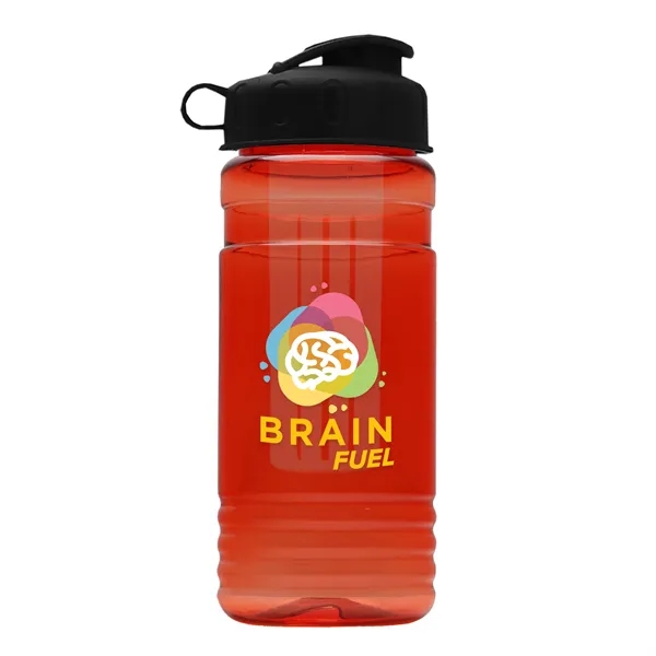 Transparent sports bottle, 20 oz. Straight-wall design with Flip Top Lid... from ASI 40480 Koozie Group