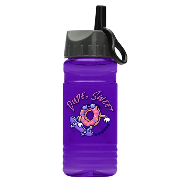The Lil Stripe 20 Oz. PETE Bottle With Flip Straw Ring... from ASI 40480 Koozie Group