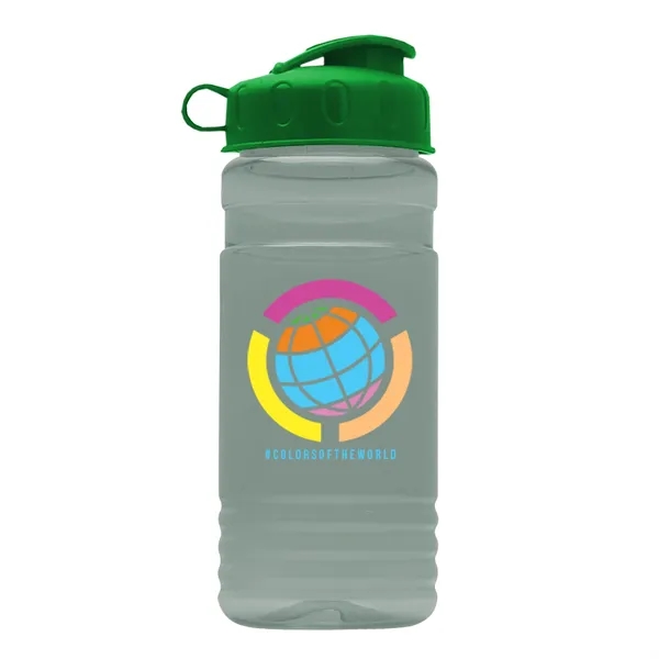 Transparent sports bottle, 20 oz. Straight-wall design with Flip Top Lid.... from ASI 40480 Koozie Group