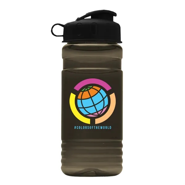 Transparent sports bottle, 20 oz. Straight-wall design with Flip Top Lid.... from ASI 40480 Koozie Group