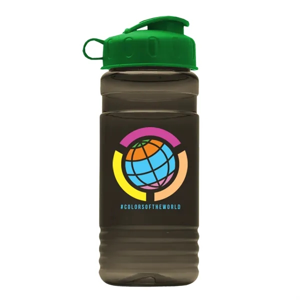 Transparent sports bottle, 20 oz. Straight-wall design with Flip Top Lid.... from ASI 40480 Koozie Group