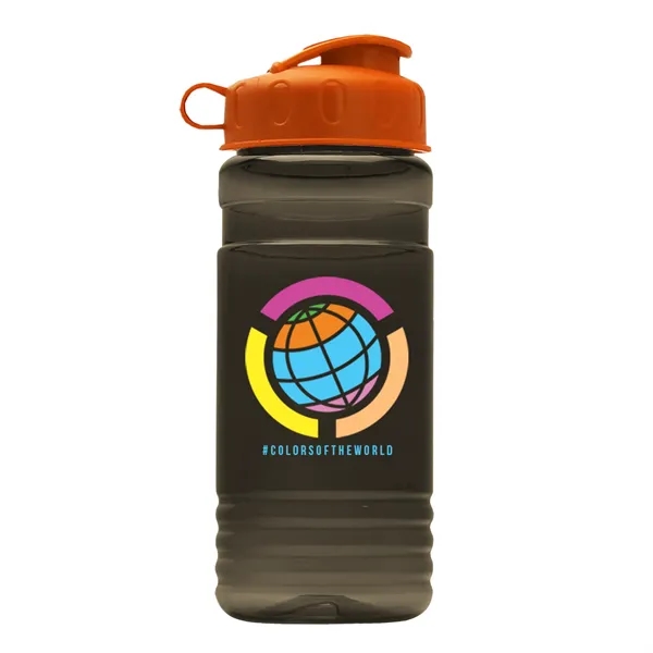 Transparent sports bottle, 20 oz. Straight-wall design with Flip Top Lid.... from ASI 40480 Koozie Group