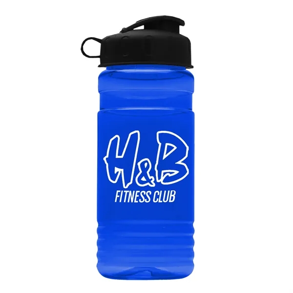 Transparent sports bottle, 20 oz. Straight-wall design with Flip Top Lid.... from ASI 40480 Koozie Group