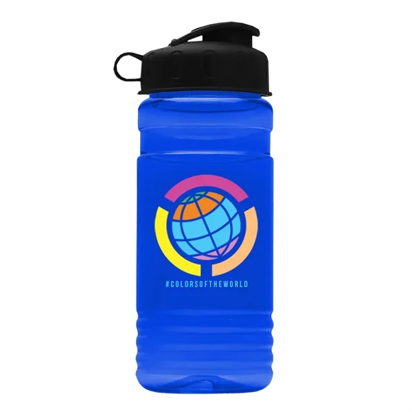 Transparent sports bottle, 20 oz. Straight-wall design with Flip Top Lid.... from ASI 40480 Koozie Group