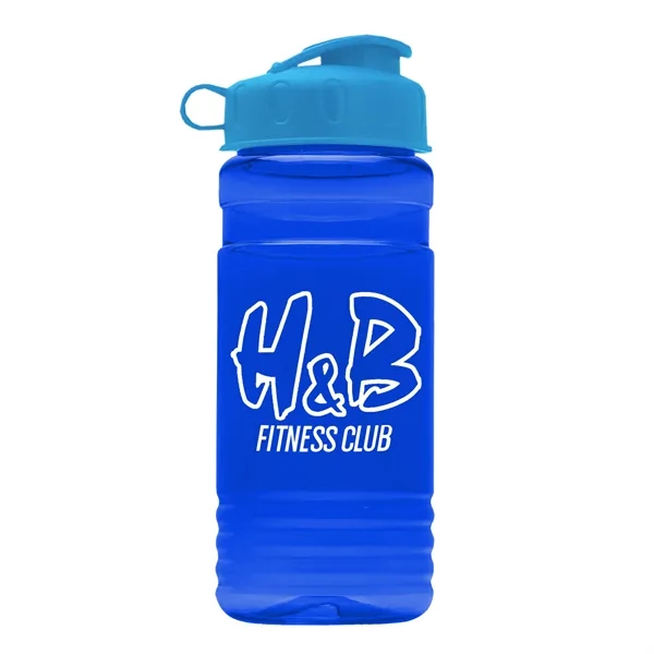Transparent sports bottle, 20 oz. Straight-wall design with Flip Top Lid.... from ASI 40480 Koozie Group