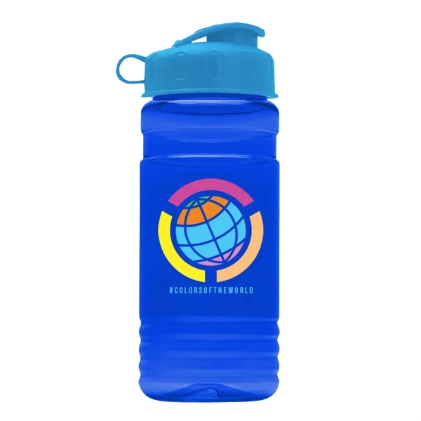 Transparent sports bottle, 20 oz. Straight-wall design with Flip Top Lid.... from ASI 40480 Koozie Group