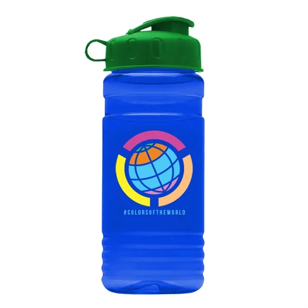 Transparent sports bottle, 20 oz. Straight-wall design with Flip Top Lid.... from ASI 40480 Koozie Group
