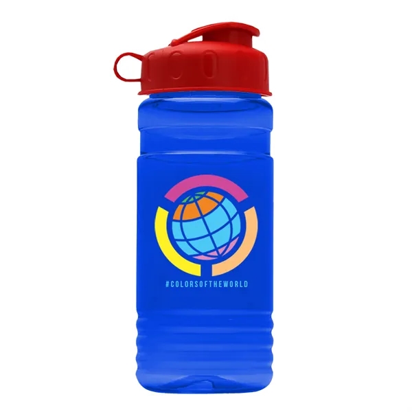 Transparent sports bottle, 20 oz. Straight-wall design with Flip Top Lid.... from ASI 40480 Koozie Group