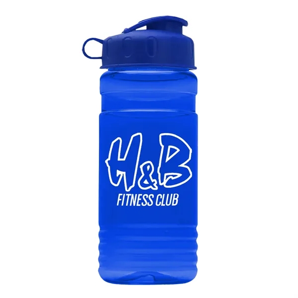 Transparent sports bottle, 20 oz. Straight-wall design with Flip Top Lid.... from ASI 40480 Koozie Group