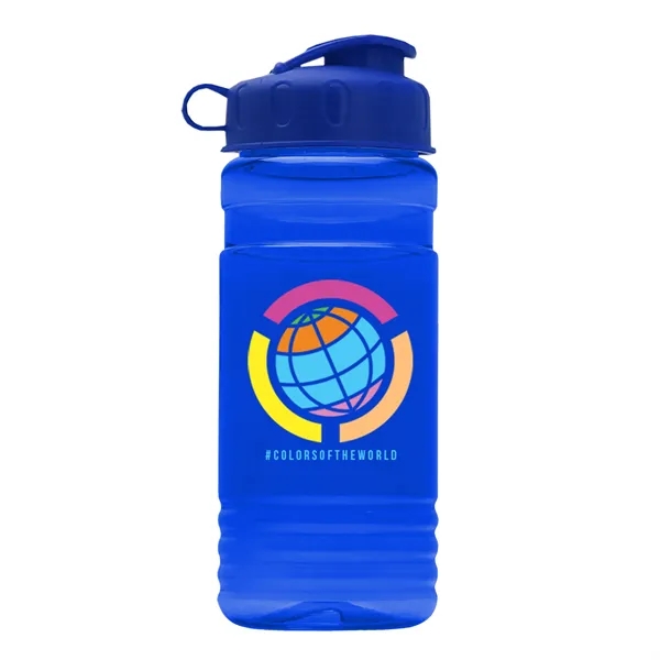 Transparent sports bottle, 20 oz. Straight-wall design with Flip Top Lid.... from ASI 40480 Koozie Group