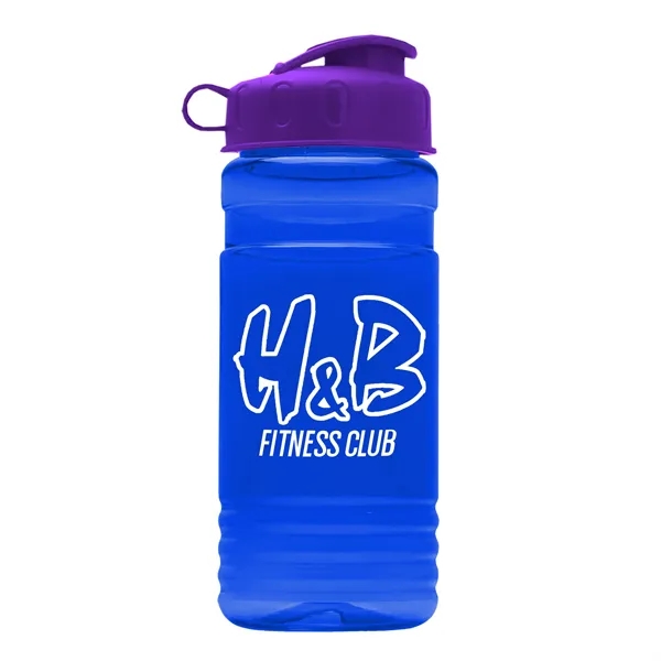 Transparent sports bottle, 20 oz. Straight-wall design with Flip Top Lid.... from ASI 40480 Koozie Group