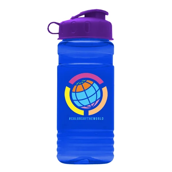 Transparent sports bottle, 20 oz. Straight-wall design with Flip Top Lid.... from ASI 40480 Koozie Group