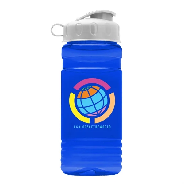 Transparent sports bottle, 20 oz. Straight-wall design with Flip Top Lid.... from ASI 40480 Koozie Group