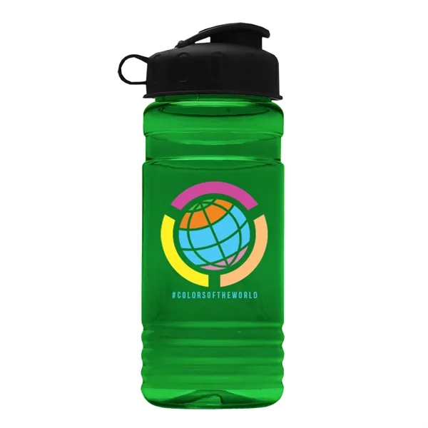 Transparent sports bottle, 20 oz. Straight-wall design with Flip Top Lid.... from ASI 40480 Koozie Group