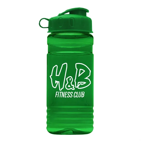 Transparent sports bottle, 20 oz. Straight-wall design with Flip Top Lid.... from ASI 40480 Koozie Group