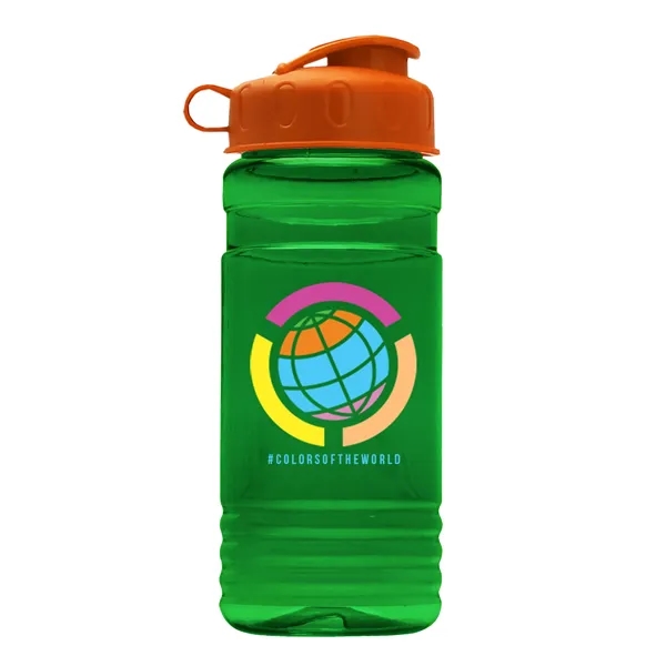 Transparent sports bottle, 20 oz. Straight-wall design with Flip Top Lid.... from ASI 40480 Koozie Group