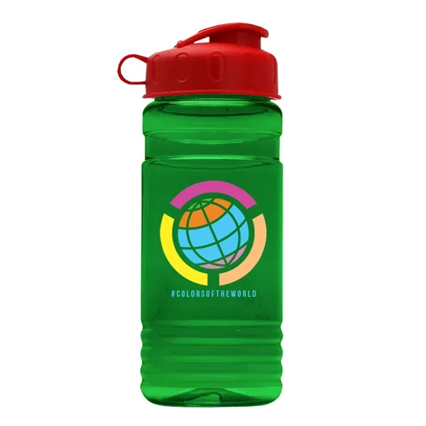 Transparent sports bottle, 20 oz. Straight-wall design with Flip Top Lid.... from ASI 40480 Koozie Group