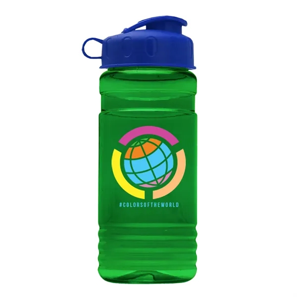 Transparent sports bottle, 20 oz. Straight-wall design with Flip Top Lid.... from ASI 40480 Koozie Group