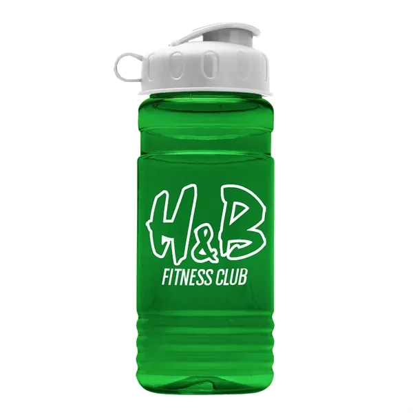 Transparent sports bottle, 20 oz. Straight-wall design with Flip Top Lid.... from ASI 40480 Koozie Group
