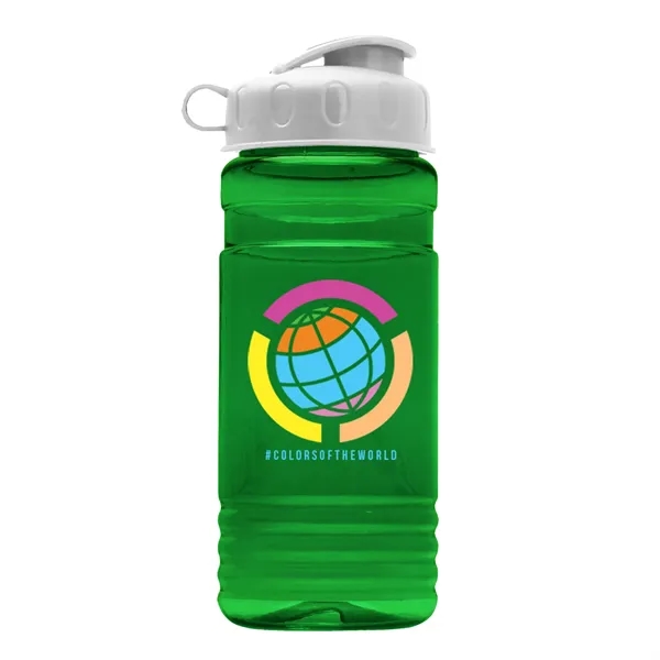 Transparent sports bottle, 20 oz. Straight-wall design with Flip Top Lid.... from ASI 40480 Koozie Group