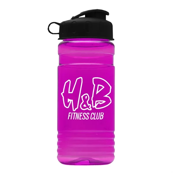 Transparent sports bottle, 20 oz. Straight-wall design with Flip Top Lid.... from ASI 40480 Koozie Group