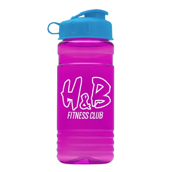 Transparent sports bottle, 20 oz. Straight-wall design with Flip Top Lid.... from ASI 40480 Koozie Group