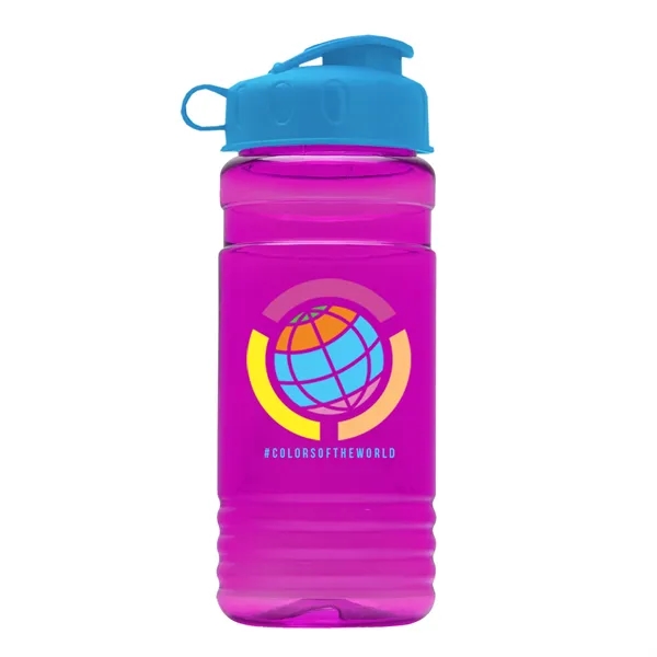 Transparent sports bottle, 20 oz. Straight-wall design with Flip Top Lid.... from ASI 40480 Koozie Group