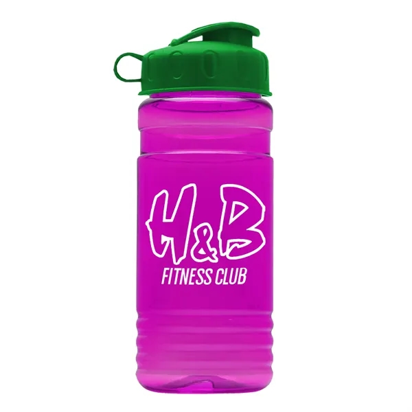 Transparent sports bottle, 20 oz. Straight-wall design with Flip Top Lid.... from ASI 40480 Koozie Group