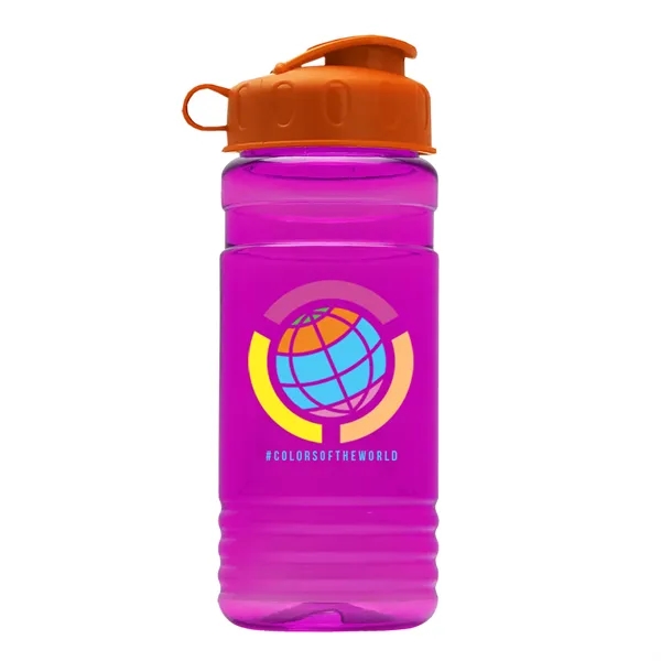 Transparent sports bottle, 20 oz. Straight-wall design with Flip Top Lid.... from ASI 40480 Koozie Group