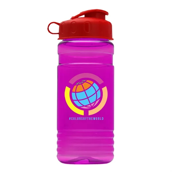 Transparent sports bottle, 20 oz. Straight-wall design with Flip Top Lid.... from ASI 40480 Koozie Group