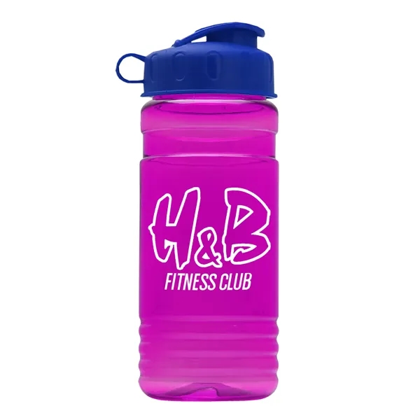 Transparent sports bottle, 20 oz. Straight-wall design with Flip Top Lid.... from ASI 40480 Koozie Group