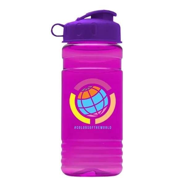 Transparent sports bottle, 20 oz. Straight-wall design with Flip Top Lid.... from ASI 40480 Koozie Group