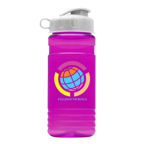 Transparent sports bottle, 20 oz. Straight-wall design with Flip Top Lid.... from ASI 40480 Koozie Group