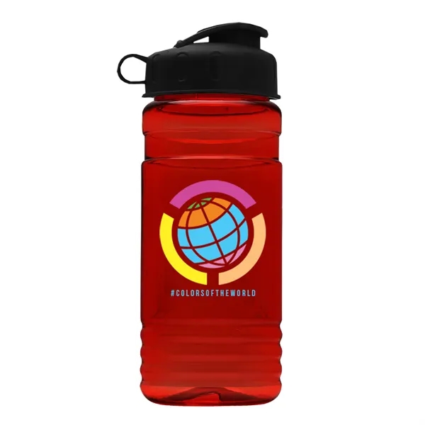 Transparent sports bottle, 20 oz. Straight-wall design with Flip Top Lid.... from ASI 40480 Koozie Group