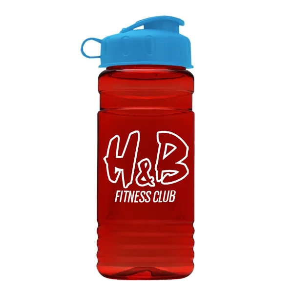 Transparent sports bottle, 20 oz. Straight-wall design with Flip Top Lid.... from ASI 40480 Koozie Group