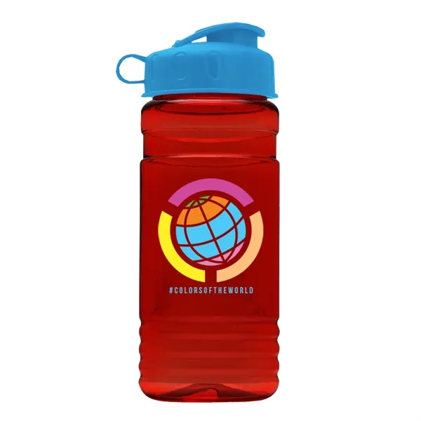 Transparent sports bottle, 20 oz. Straight-wall design with Flip Top Lid.... from ASI 40480 Koozie Group
