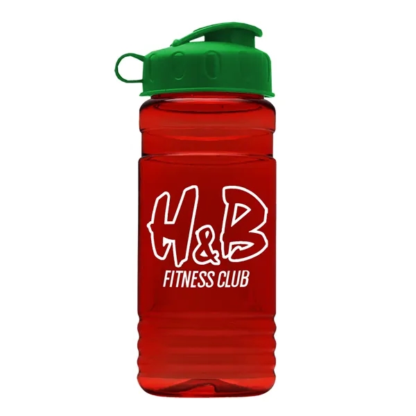 Transparent sports bottle, 20 oz. Straight-wall design with Flip Top Lid.... from ASI 40480 Koozie Group