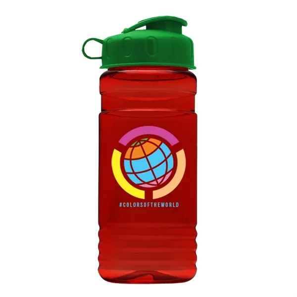 Transparent sports bottle, 20 oz. Straight-wall design with Flip Top Lid.... from ASI 40480 Koozie Group