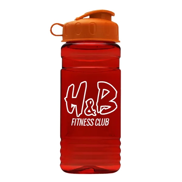 Transparent sports bottle, 20 oz. Straight-wall design with Flip Top Lid.... from ASI 40480 Koozie Group