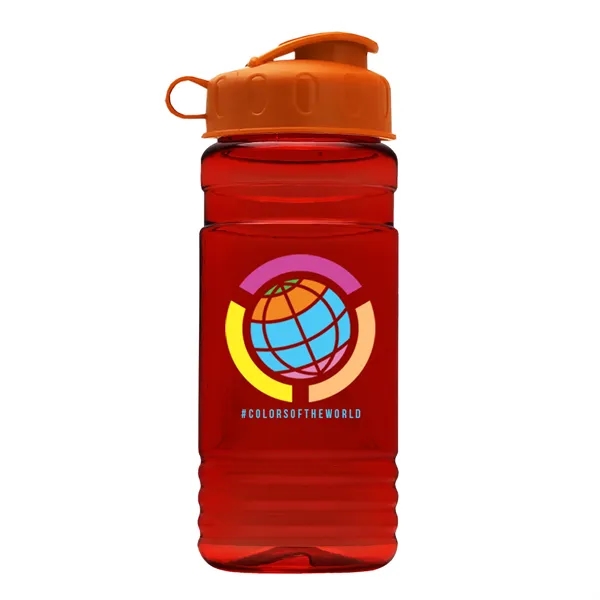 Transparent sports bottle, 20 oz. Straight-wall design with Flip Top Lid.... from ASI 40480 Koozie Group
