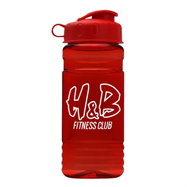 Transparent sports bottle, 20 oz. Straight-wall design with Flip Top Lid.... from ASI 40480 Koozie Group