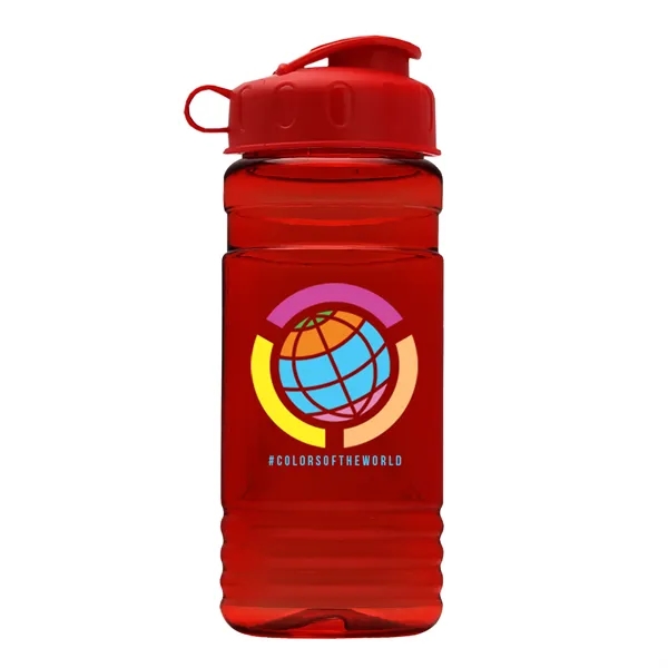 Transparent sports bottle, 20 oz. Straight-wall design with Flip Top Lid.... from ASI 40480 Koozie Group