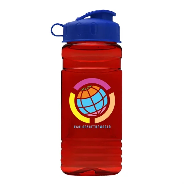 Transparent sports bottle, 20 oz. Straight-wall design with Flip Top Lid.... from ASI 40480 Koozie Group