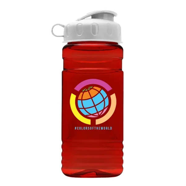Transparent sports bottle, 20 oz. Straight-wall design with Flip Top Lid.... from ASI 40480 Koozie Group