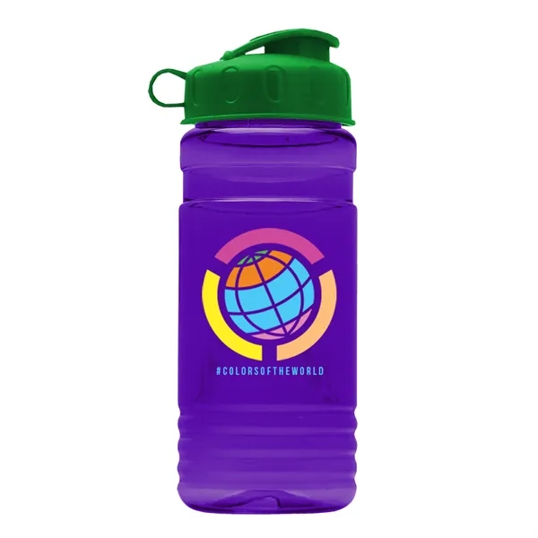 Transparent sports bottle, 20 oz. Straight-wall design with Flip Top Lid.... from ASI 40480 Koozie Group