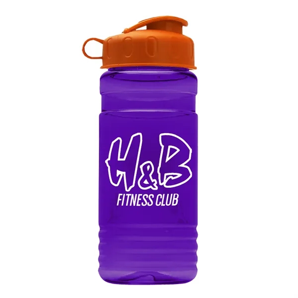 Transparent sports bottle, 20 oz. Straight-wall design with Flip Top Lid.... from ASI 40480 Koozie Group