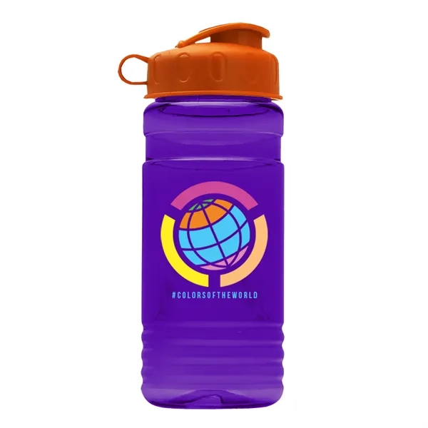 Transparent sports bottle, 20 oz. Straight-wall design with Flip Top Lid.... from ASI 40480 Koozie Group