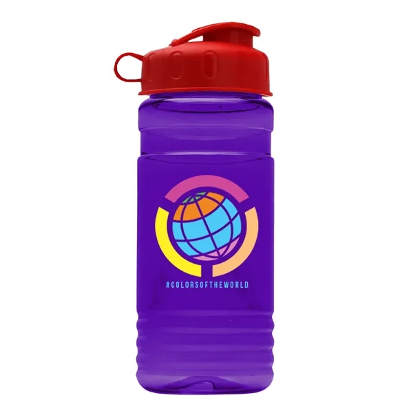 Transparent sports bottle, 20 oz. Straight-wall design with Flip Top Lid.... from ASI 40480 Koozie Group