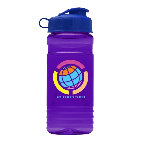 Transparent sports bottle, 20 oz. Straight-wall design with Flip Top Lid.... from ASI 40480 Koozie Group