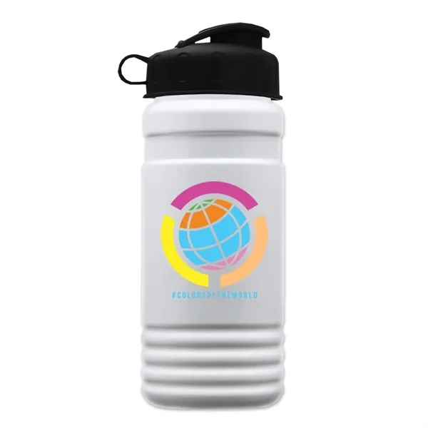 Transparent sports bottle, 20 oz. Straight-wall design with Flip Top Lid.... from ASI 40480 Koozie Group